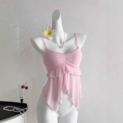 Damen Rüschenshirt mit zartem V-Ausschnitt Drune