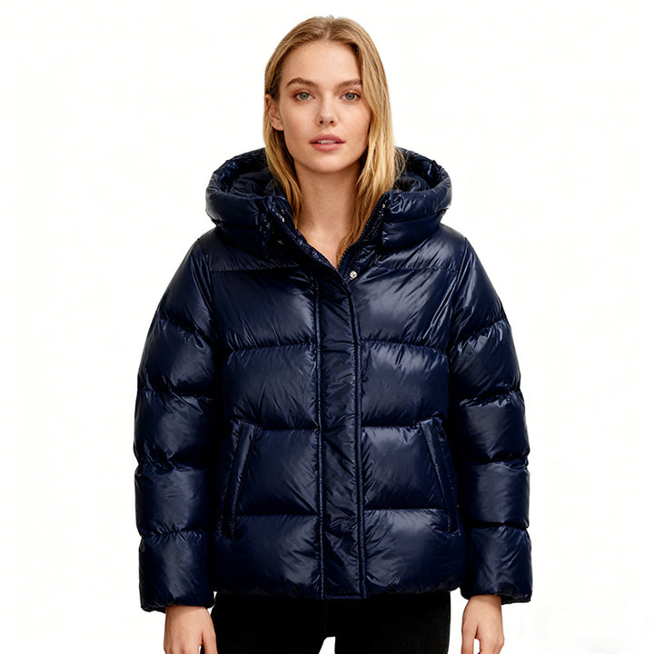 Damen Gesteppte Steppjacke mit Kapuze, Boxy-Schnitt und wasserabweisender Hülle Drune
