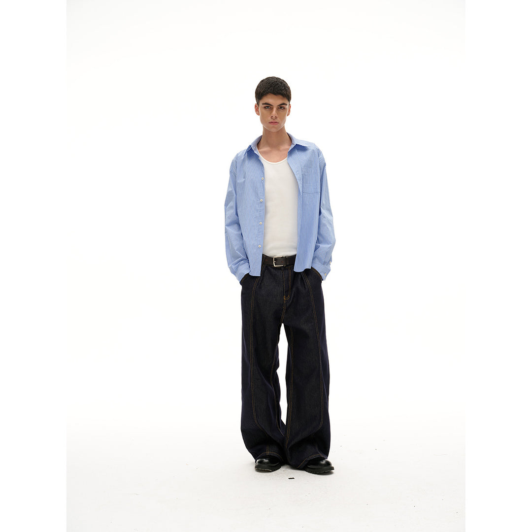 Damen Oversize Hemdbluse im Boxy-Schnitt mit Brusttasche Drune