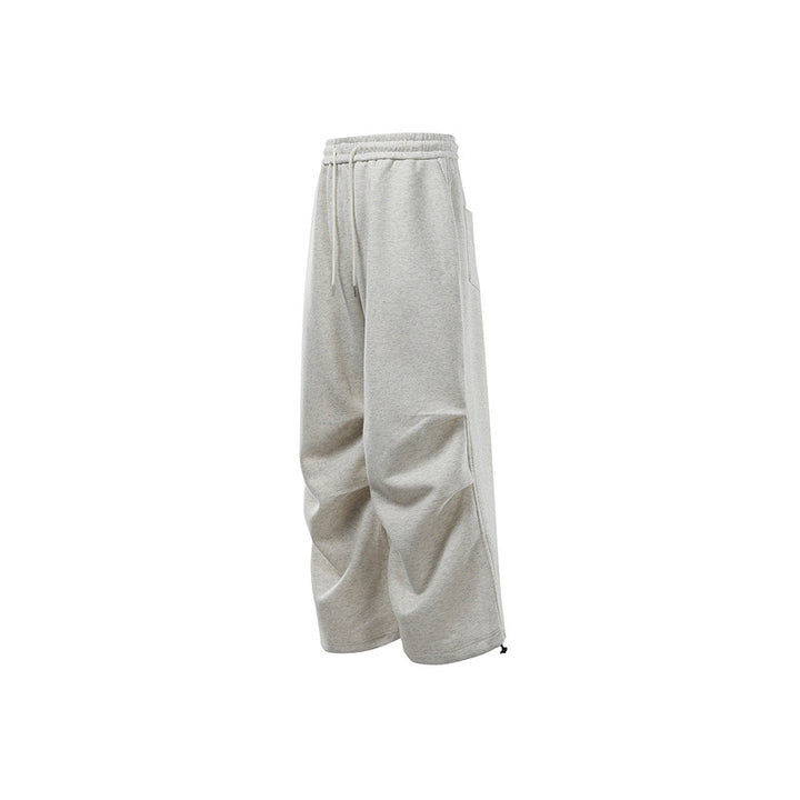 Unisex Weite Sweat-Cargohose mit Ebenenpasse, elastischem Kordelbund und verstellbarem Saum Drune