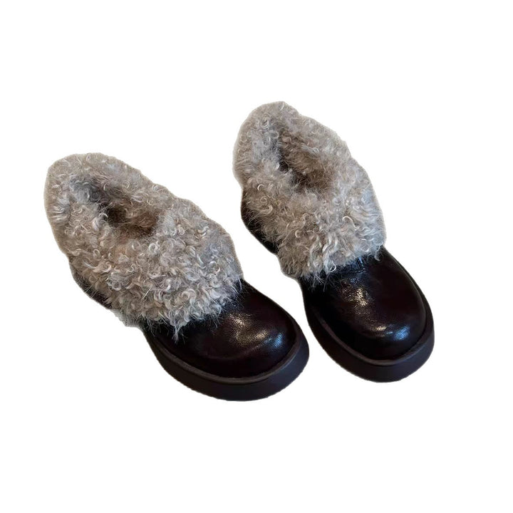 Damen Schicke und praktische Stiefeletten mit Kunstpelz Drune