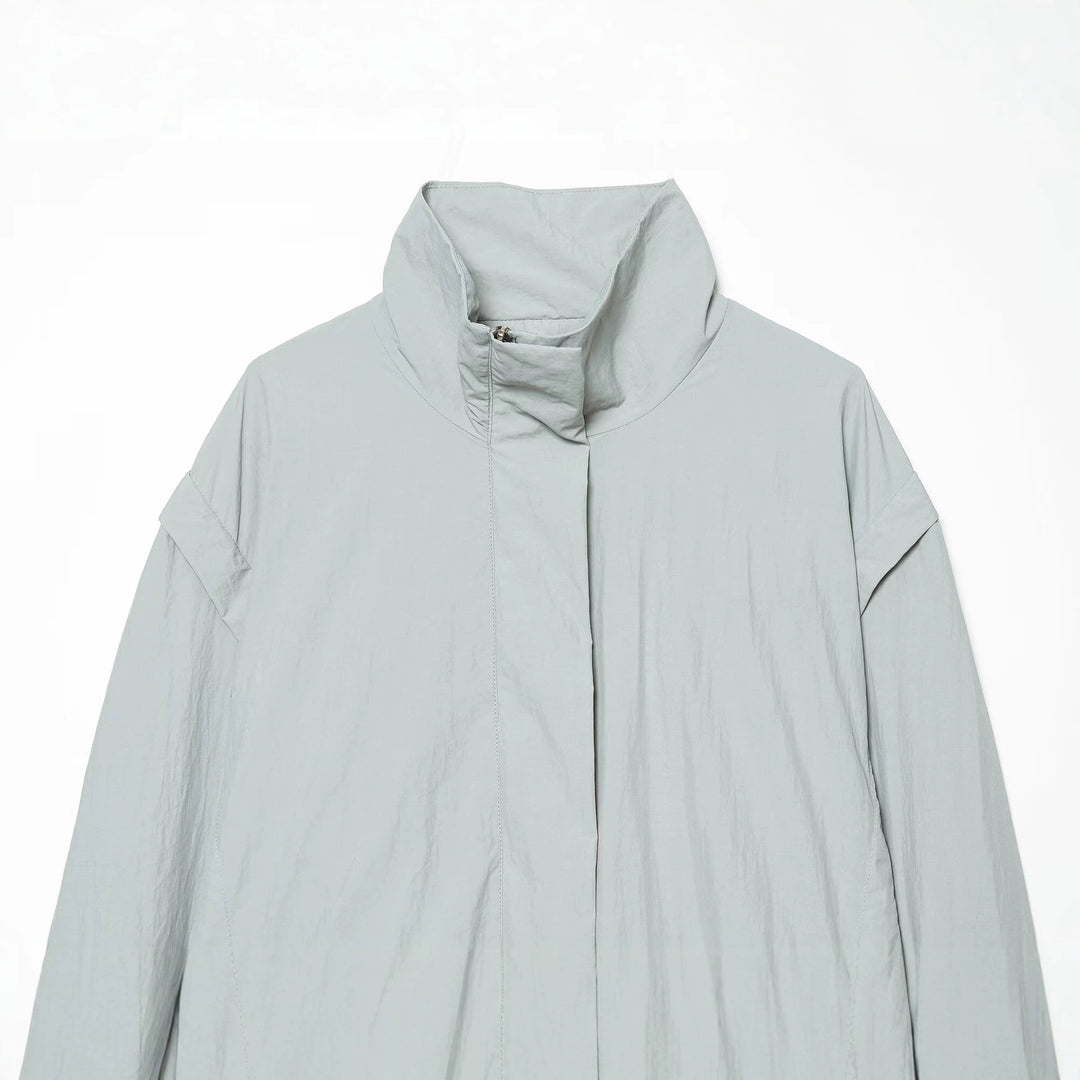 Damen Cropped-Übergangsjacke mit hohem Stehkragen und verdecktem Reißverschluss Drune