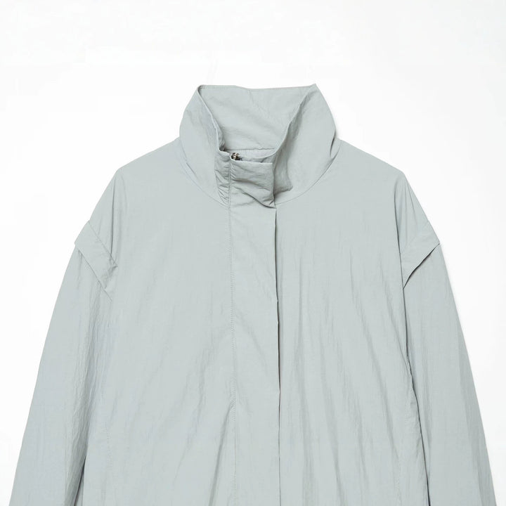 Damen Cropped-Übergangsjacke mit hohem Stehkragen und verdecktem Reißverschluss Drune