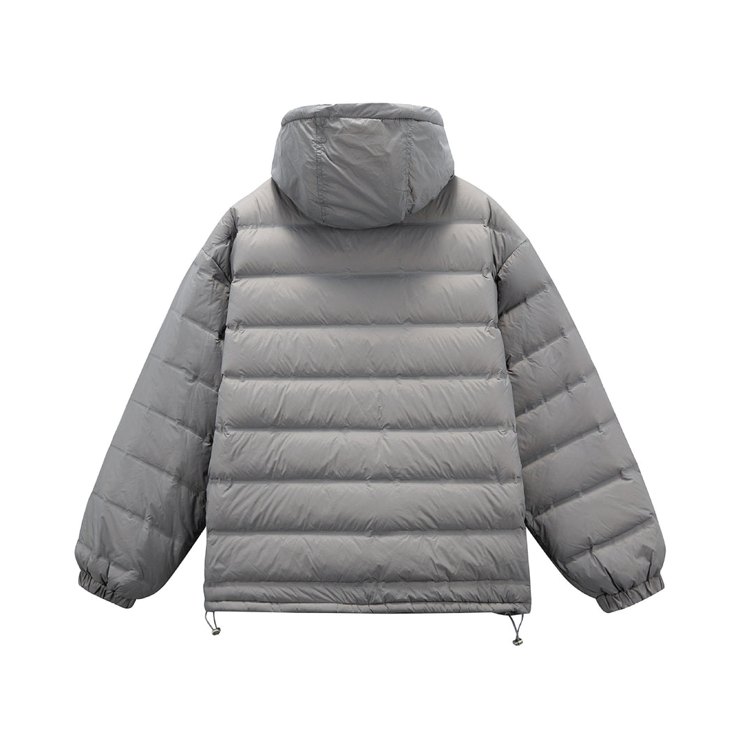 Herren Boxy-Pufferjacke mit hoher Stehkapuze, doppeltem Frontreißverschluss und Tunnelzug Drune
