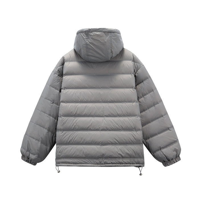 Herren Boxy-Pufferjacke mit hoher Stehkapuze, doppeltem Frontreißverschluss und Tunnelzug Drune
