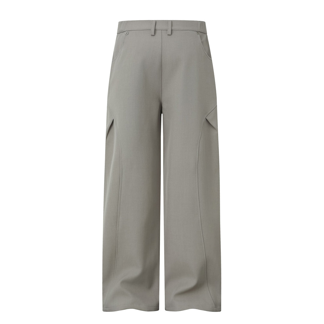 Damen Weite Bundfalten-Hose mit hohem Bund und weitem Bein Drune