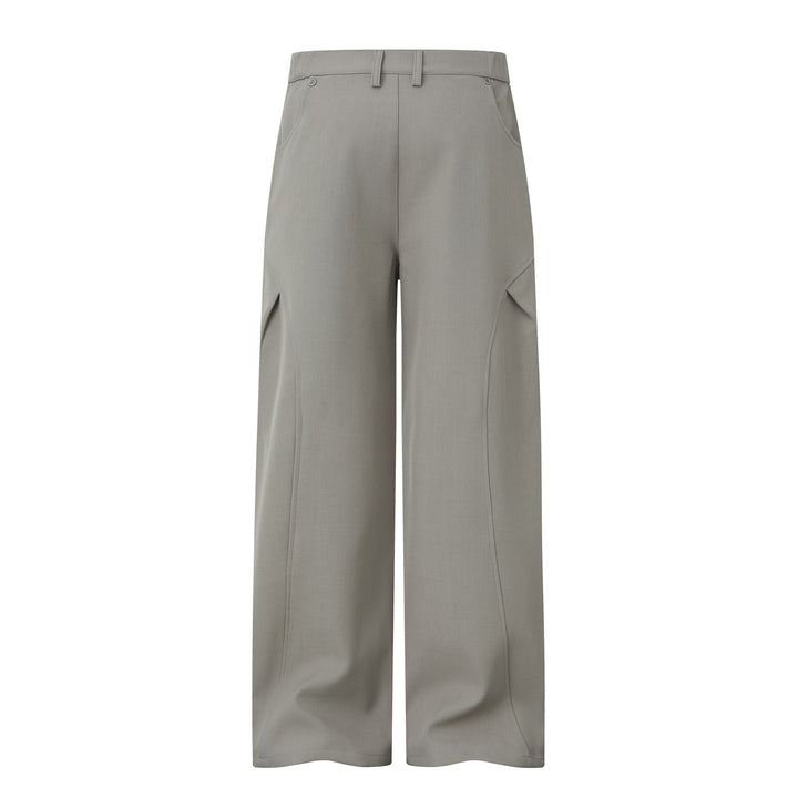 Damen Weite Bundfalten-Hose mit hohem Bund und weitem Bein Drune