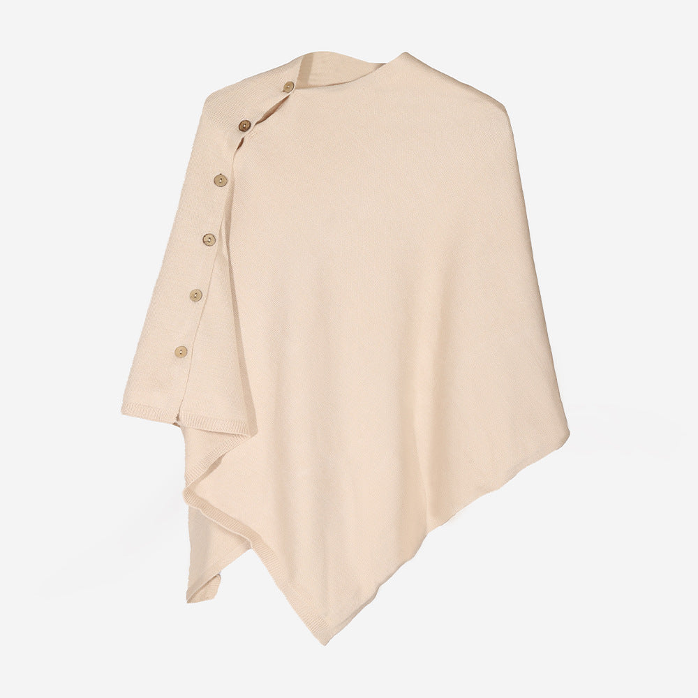 Damen Jacquard Überwurfcape aus feinem Strick mit Paisley-Bordüre Drune