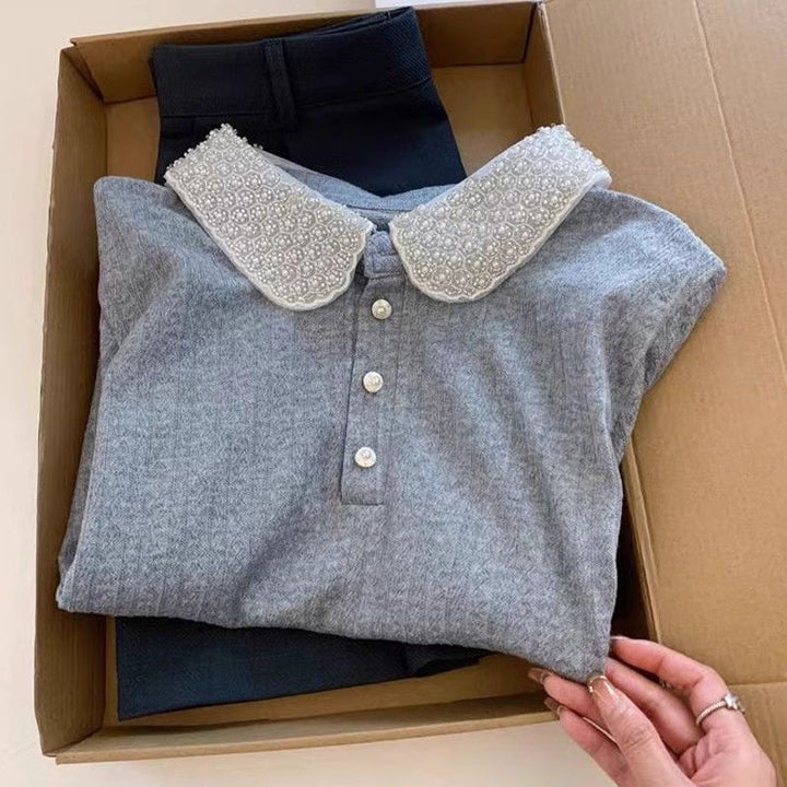 Damen Polo-Oberteil mit elegantem Kragen Drune