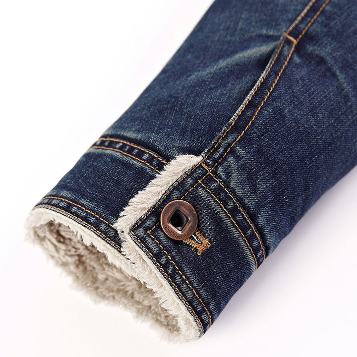 Herren Denim Baumwolljacke mit Teddyfell-Futter Drune
