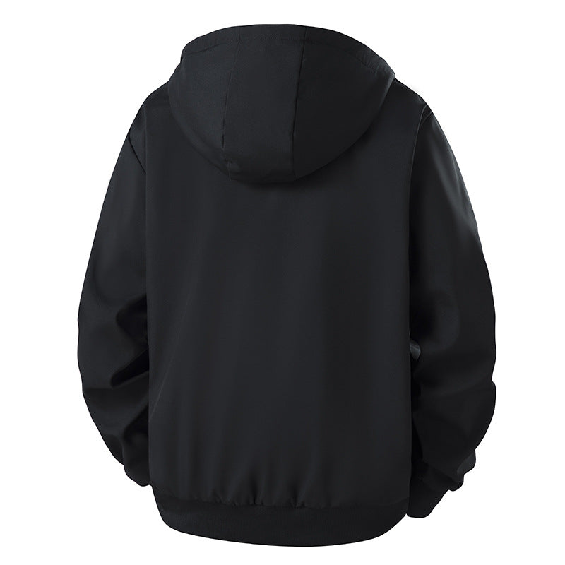 Herren Kapuzenjacke mit Teddyfutter, windabweisendem Außenstoff und geradem Schnitt Drune
