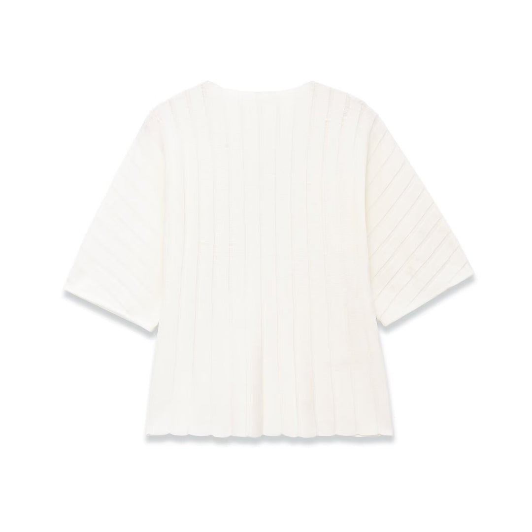 Damen Strickoberteil mit eleganter Textur und kurzem Arm Drune