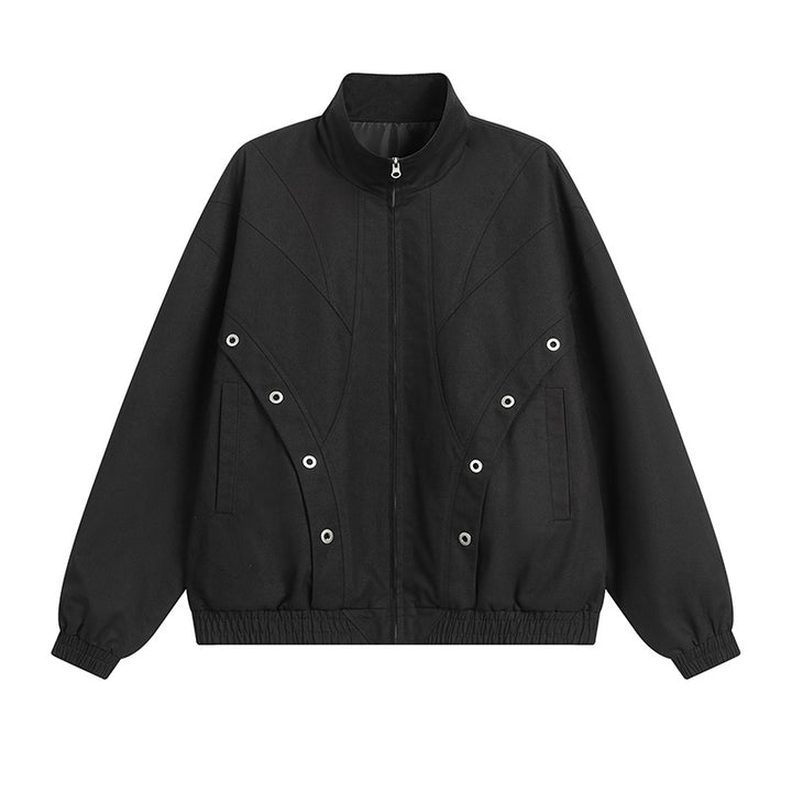 Damen modische Übergangsjacke mit hohem Kragen und praktischen Druckknopfdetails Drune