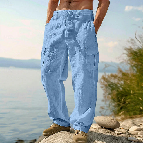 Herren lässige Cargo-Relax-Hose mit verstellbarem Bund und praktischen Seitentaschen Drune