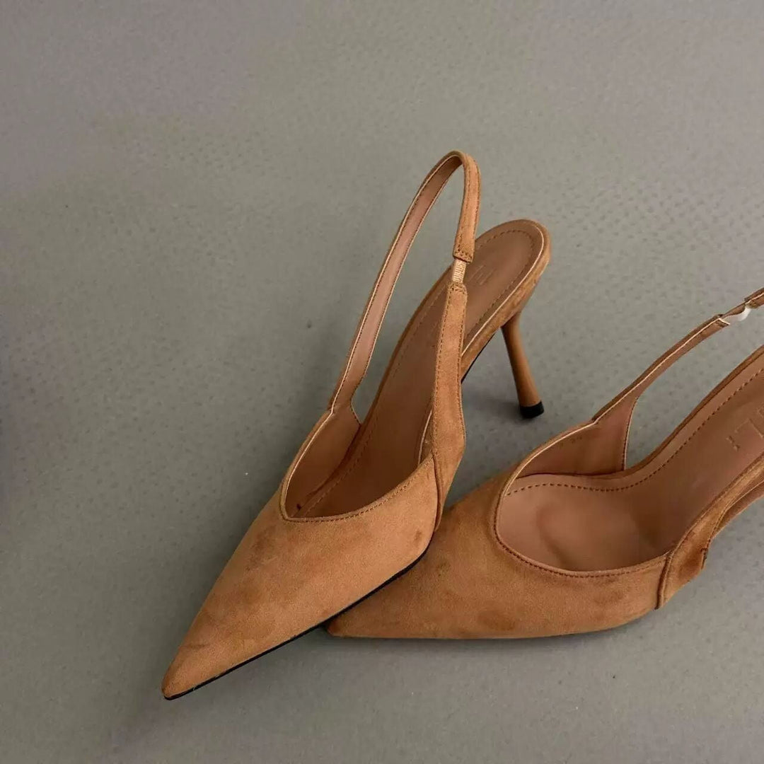 Damen Slingback-Pumps aus Wildleder mit eleganter Spitzform Drune