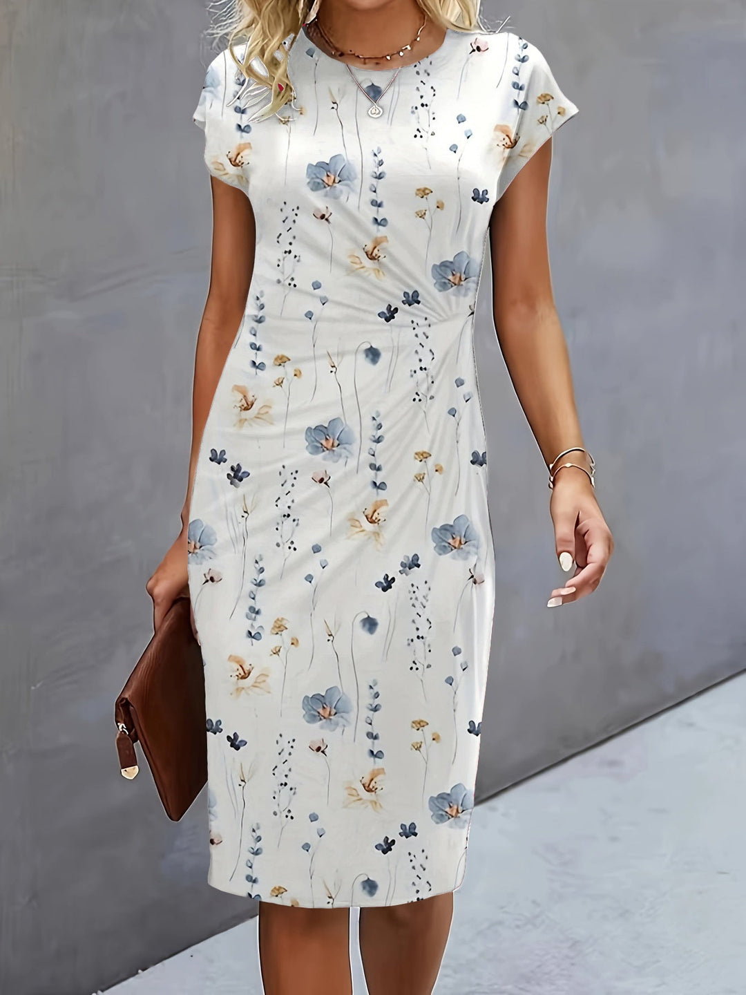 Damen elegantes Wickelkleid mit figurbetontem Design und feinem Jersey-Material Drune