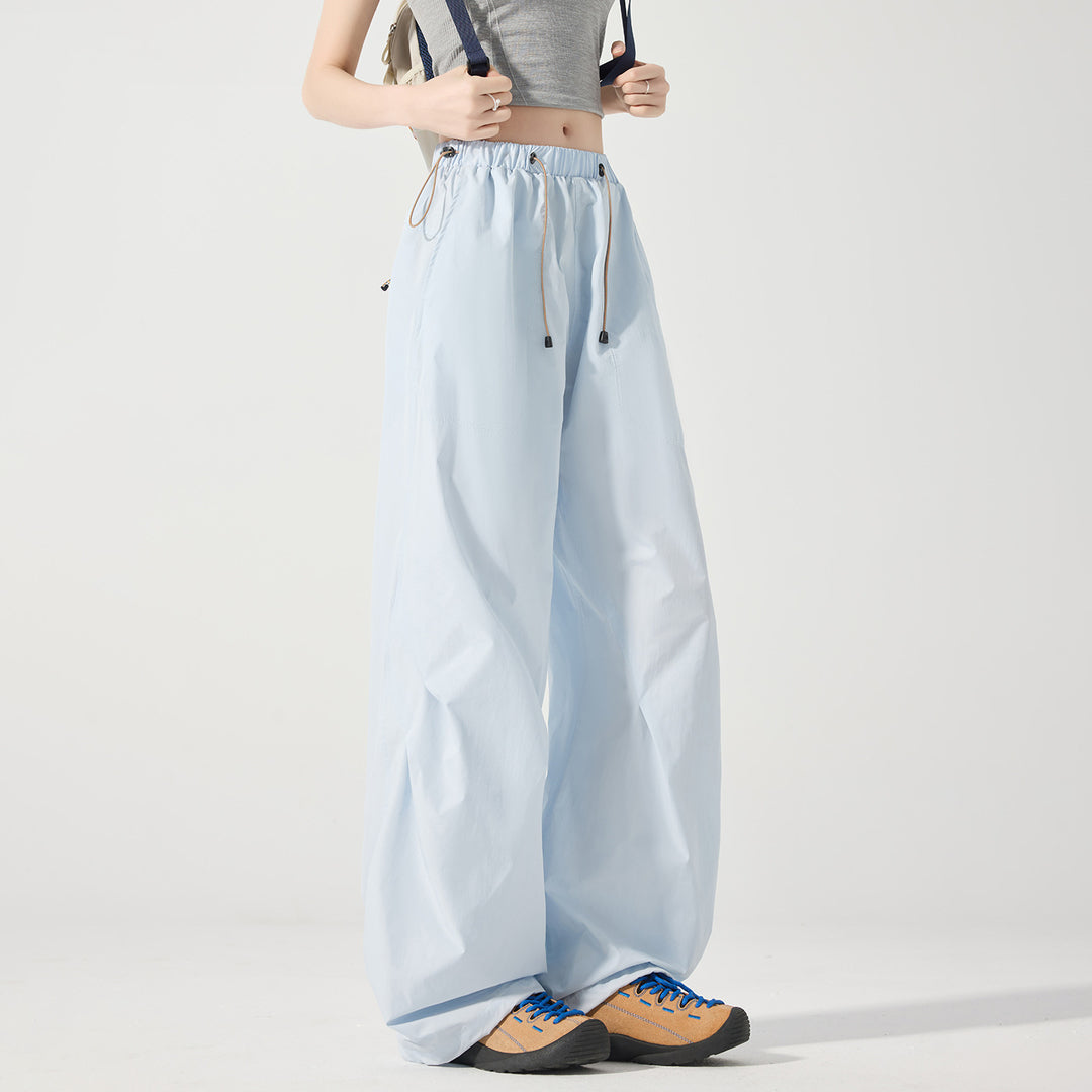 Damen weite technische Cargohose mit Kordelzugbund Drune