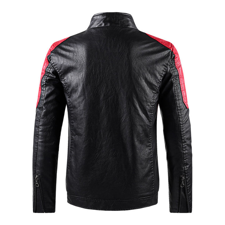 Herren Modische Bikerjacke aus Kunstleder Drune