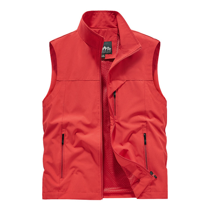 Herren Atmungsaktive Softshell-Outdoorweste mit Mesh‑Innenfutter und Reißverschlusstaschen Drune