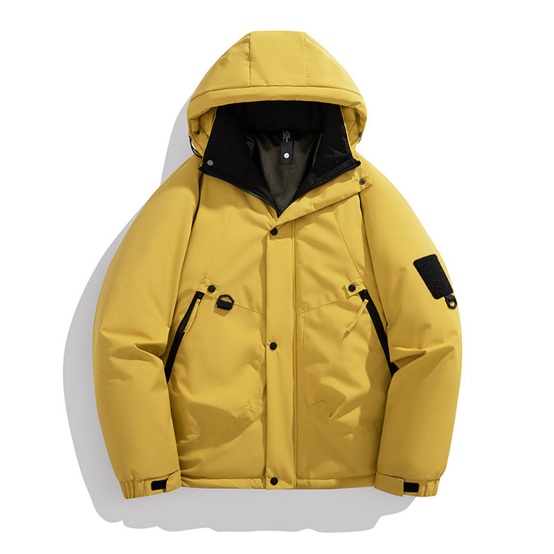 Herren Wattierte Kapuzenjacke im Utility‑Stil mit Multifachtaschen und verstellbarem Saum Drune