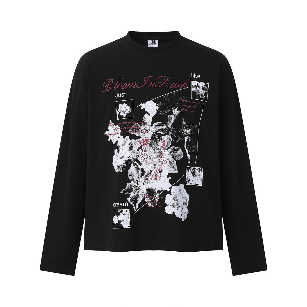 Damen Langarmshirt mit floralem Fotoprint und Oversize-Boxy-Schnitt Drune