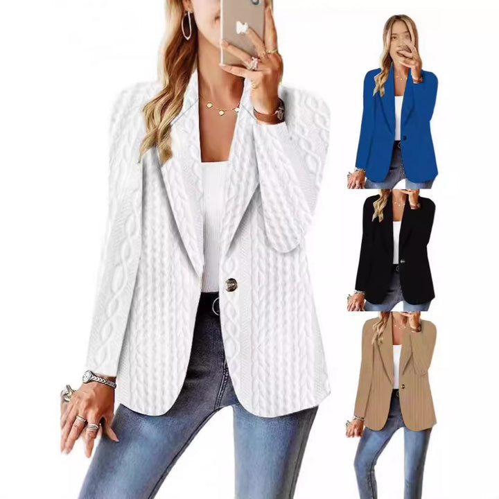 Damen Oversize-Blazer mit Schalkragen, Ein-Knopf-Verschluss und strukturierter Optik Drune