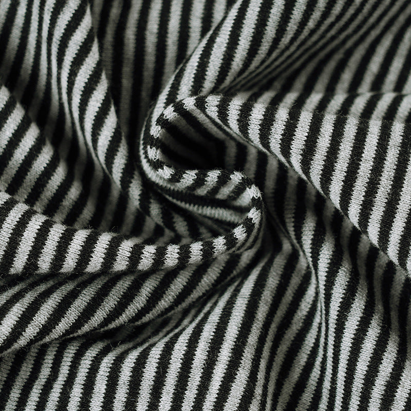 Damen asymmetrisches Kurzarm-Oberteil mit Streifenmuster und innovativem Design Drune