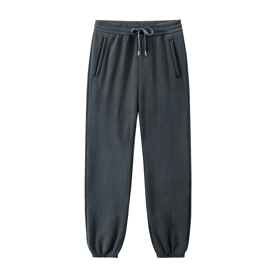 Herren Fleece-Jogginghose mit elastischem Bund, Kordelzug und gerippten Bündchen Drune