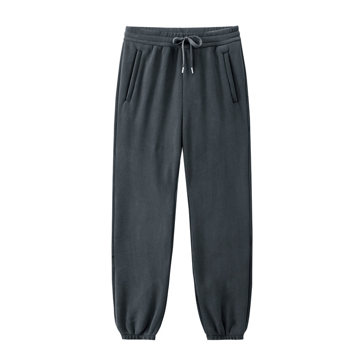 Herren Fleece-Jogginghose mit elastischem Bund, Kordelzug und gerippten Bündchen Drune