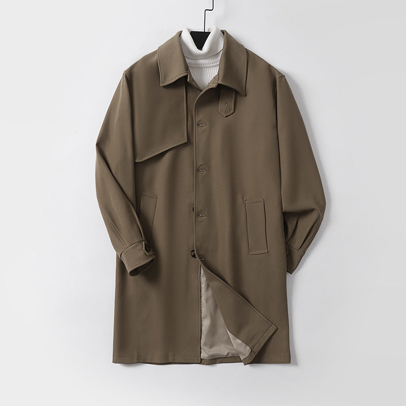 Herren Moderner wasserabweisender Trenchcoat mit verdeckter Knopfleiste und Passformoptimierung Drune