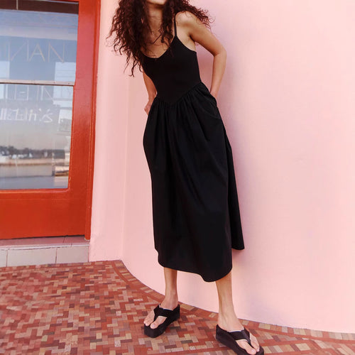 Damen Midi-Kleid mit lässigem Schnitt und praktischen Taschen Drune