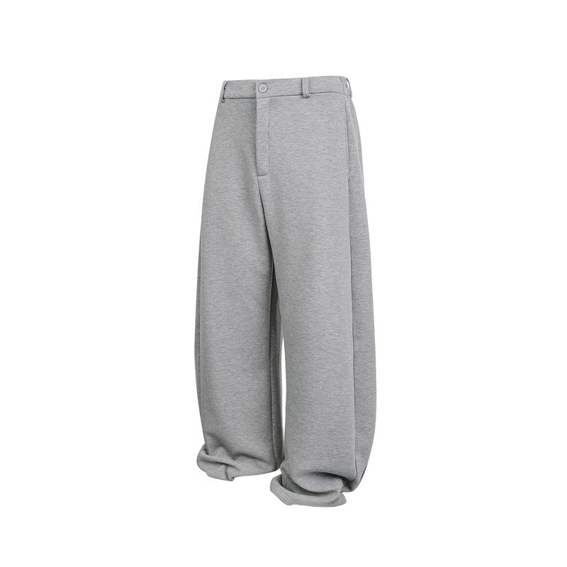 Damen Weite Cropped-Sweathose mit Gürtelschlaufen, Bundfalten und ballonförmigem Saum Drune