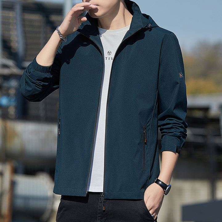 Herren Leichte Funktionsjacke mit verstellbarer Kapuze Drune