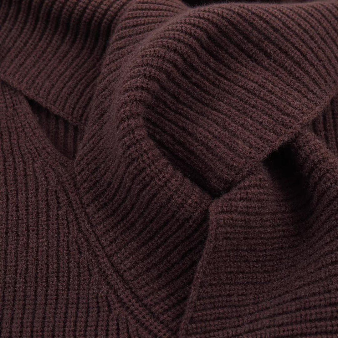 Damen Grobstrick-Pullover mit integriertem Schalkragen Drune
