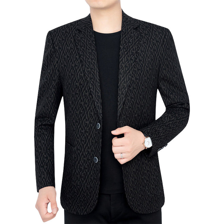 Herren Einreihiges Jacquard-Sakko mit schmaler Silhouette und feiner Struktur Drune