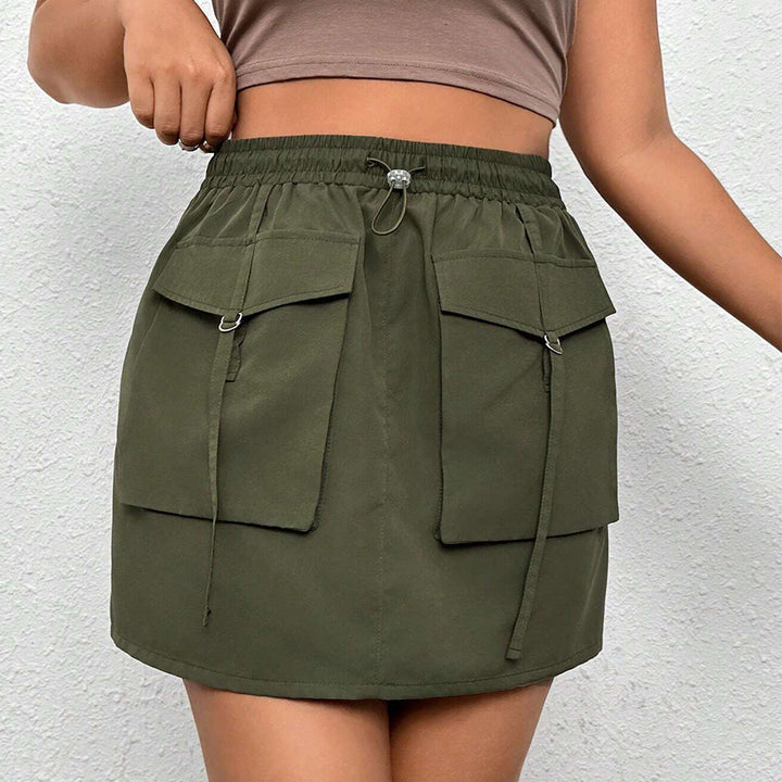 Damen Minirock mit praktischen Taschen und verstellbarem Taillenbund Drune