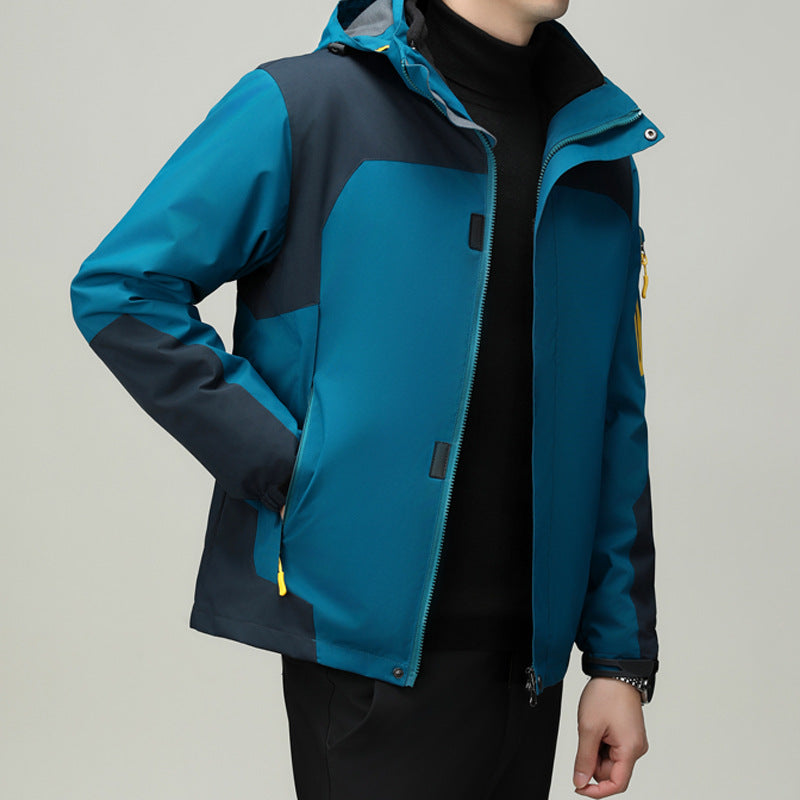 Herren funktionale Outdoorjacke mit wasserdichter Membran und atmungsaktivem Stoff Drune
