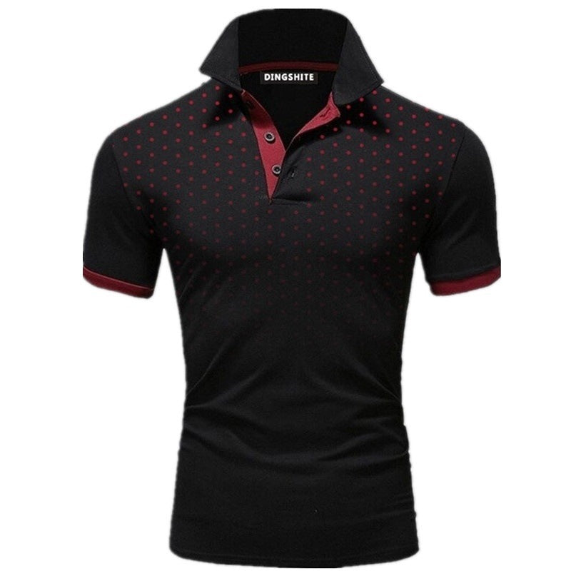 Herren Poloshirt mit modernen Punktdesign und atmungsaktiven Eigenschaften Drune