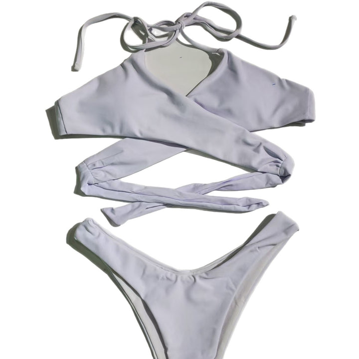 Damen Bandeau-Bikini mit asymmetrischem Design und Wickeloberteil Drune