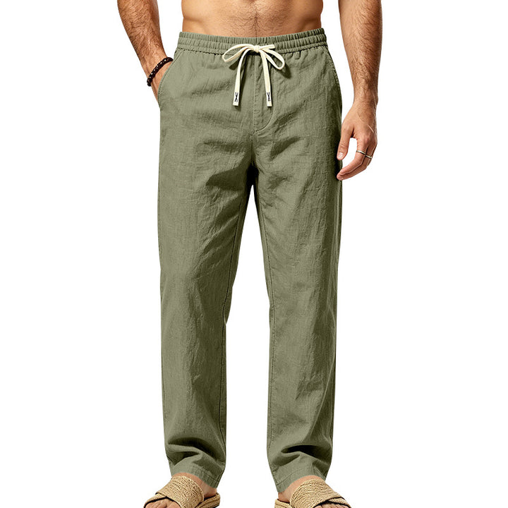 Herren Leichte Relax-Hose mit elastischem Bund, Kordelzug und aufgesetzter Cargotasche Drune