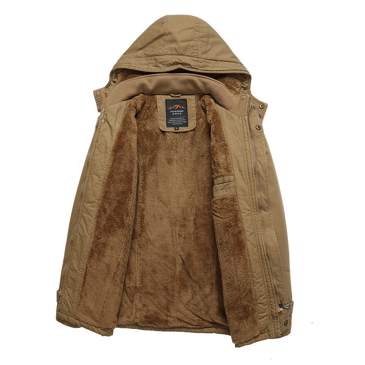 Herren Utility-Parka mit kuscheliger Sherpa‑Fütterung, Kapuze und Cargo‑Taschen Drune