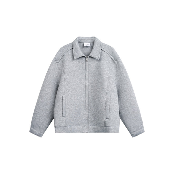 Damen Leichte Boxy‑Sweatjacke mit Hemdkragen, durchgehendem Reißverschluss und verdeckten Seitentaschen Drune