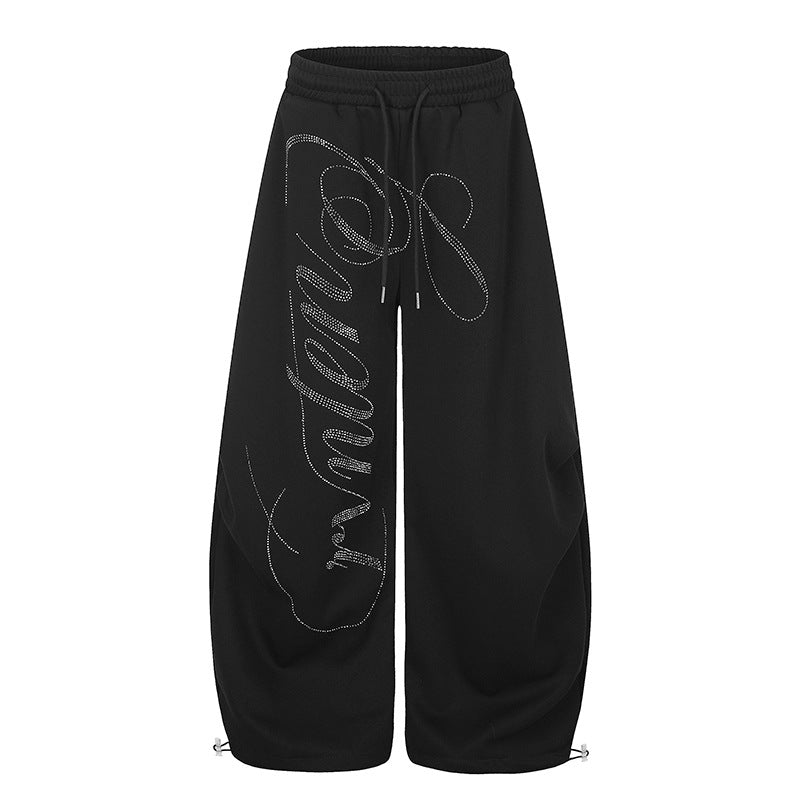 Damen Culotte-Sweathose mit weitem Palazzo-Schnitt, Komfortbund und laserperforiertem Logoprint Drune