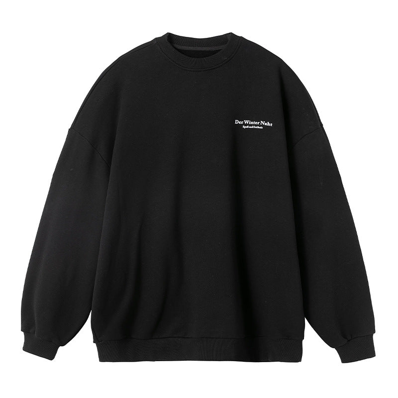 Unisex Oversize Rundhals-Sweatshirt aus schwerem French-Terry mit kleiner Bruststickerei Drune