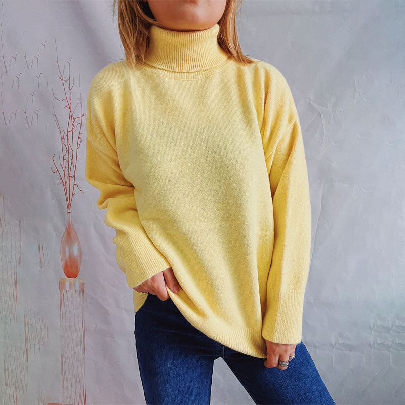 Drune | Einfarbiger Warmer Strickpullover Für Alltag