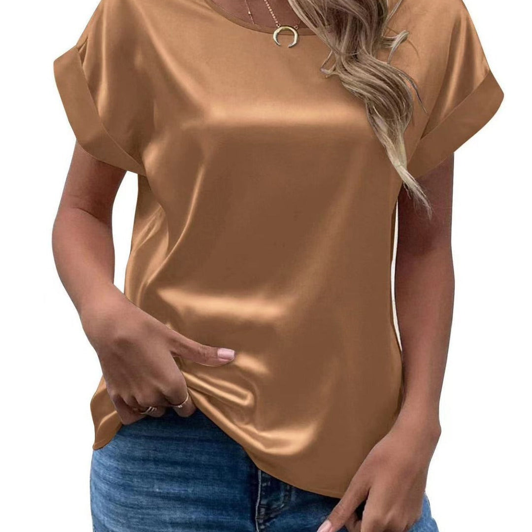 Damen Satin T-Shirt mit elegante Details Drune