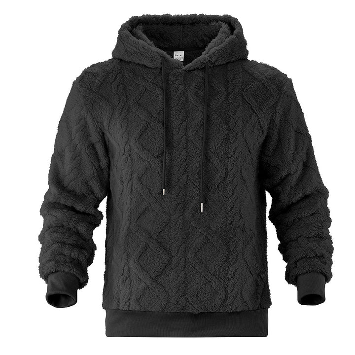 Herren Teddy-Fleece-Hoodie mit diamantstruktur, gefütterter Kapuze und weichen Rippbündchen Drune