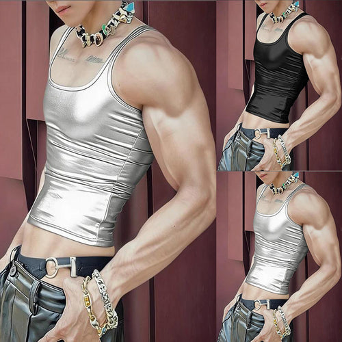 Damen nan tailliertes Glanz-Tanktop mit Racerback und feiner Nahtverarbeitung Drune