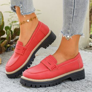 Damen Klassische Loafer mit robuster Profilsohle und gepolstertem Komfortfußbett Drune