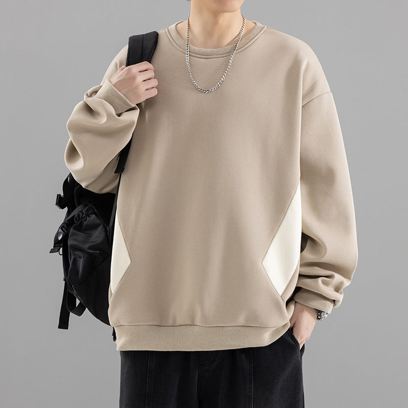 Herren Oversized Sweatshirt mit kontrastierenden Seitentaschen und weichem Fleecefutter Drune